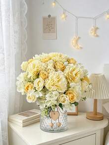 1/3pcs Artificial Carnation Bouquet Suitable For Wedding/Restaurant/Bedroom/Kitchen/Hotel/Office Decoration DIY Flower Wreath Gift Festival/Birthday Decoration Indoor/Outdoor Decoration Valentine's Day Gift - Yellow - View 7