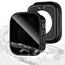 2合1防水保護殼，相容 40/41/42/44/45/46/49mm，HD 鋼化玻璃螢幕保護貼，適用 Ultra/SE/11/10/9/8/7/6/5/4 - 防窺-磨砂黑 - 查看 17