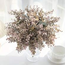 1/3/60pcs Artificial Eucalyptus Flower Bouquet, Realistic Texture Artificial Flowers, Suitable For Vase, Home, Hotel Room, Wedding Decoration, Tabletop Decoration, Birthday Gift, Graduation Ceremony, Autumn Decoration And Other Occasions - Light Purple - View 5