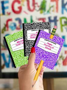 15入客製文字開學禮物吊牌，教師鉛筆筒標籤，附「Let's Start This Year Out WRITE!」語錄，教室禮物用學校吊牌 - 彩色 - 查看 4