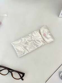 極簡時尚蝴蝶結小眾設計 INS 風格眼鏡收納袋 新款防水時尚眼鏡保護袋 防壓便攜式化妝包 女用 - 白色 - 查看 3