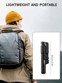 Foldable Mini Selfie Stick Tripod With Detachable Fill Light, Wireless Bluetooth Remote, 360° Adjustable Phone Holder, Portable Lightweight, Suitable For Travel, Vlog, Live Streaming, Selfie - Multicolor - View 8