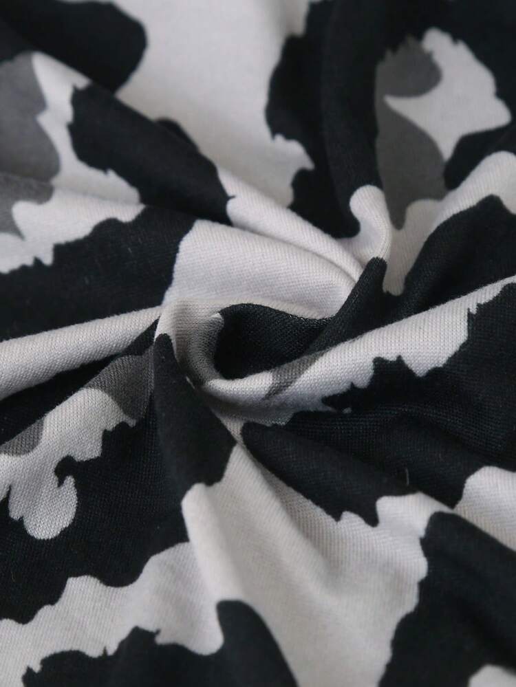 Armless Sofa Bed Cover, Elastic All Inclusive Polyester Fiber Sofa Cover, Knitted Milk Silk, Suitable For All Seasons - Black and White - View 7