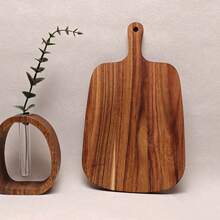 1pc Acacia Wood Cutting Board, Solid Wood Cheese Board, Modern Minimalist Portable Outdoor Camping Acacia Wood Cutting Board - Multicolor - View 3