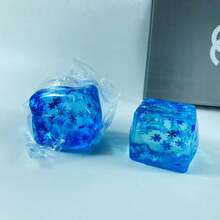 雪花內置軟橡膠壓力球紓壓玩具，提供極佳柔軟涼爽觸感，靜音美觀正方形慢回彈感官紓壓玩具，適合教室獎品，幫助放鬆 - 藍色 - 查看 12