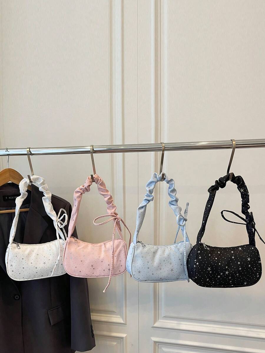 1 buah Tas Selempang Berbentuk Bintang, Dompet Koin, Tas Ponsel, Ringan dan Portabel, Kain Nilon dengan Motif Bunga, Cocok untuk Penggunaan Sehari-hari, Tali Bahu Serut, Perlengkapan Penting untuk Kembali ke Sekolah - MultiWarna - View 1