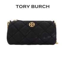 Tory Burch Willa Quilted Mini Pencil Bag With Metal Logo Stitching, Crossbody & Handbag 141024-001 - Black - View 9