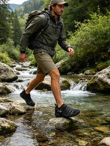New Men Water Shoes Quick Dry Non-Slip Five Finger Shoes Outdoor Upstream Wading Swimming Barefoot Aqua Shoes Lightweight Sneakers - Black - View 4
