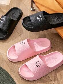 1 Pair Couple Soft Comfortable Non-Slip Thick Sole Slippers, Suitable For Indoor, Bathroom And Outdoor Wear, Summer Warmth, Perfect For Graduation Season And Graduation Party - Multiple Styles - View 3