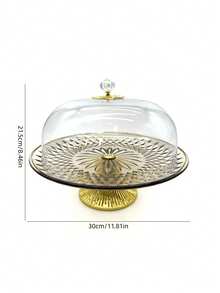 1pc Creative Luxury High-Foot Base Tray, Cake Cover Tray, Suitable For Wedding, Festival Tray Decor Display - Amber - View 15