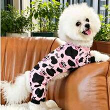 1 buah Piyama Anjing Motif Sapi - Dapat Dicuci dengan Tangan, Dapat Dicuci dengan Mesin, Lembut & Nyaman - Coral Pink - View 5