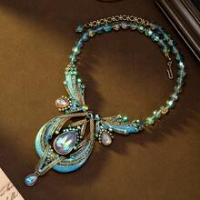 Vintage European And American Retro Style Heavy Work Large Water Drop Hollow Tassel Design Luxurious Vibrant Niche Personalized Exaggerated Elegant High-End Fashion Jewelry Necklace, A Perfect Gift For Daily, Party, Banquet And Other Holiday Celebrations - Necklace - View 5