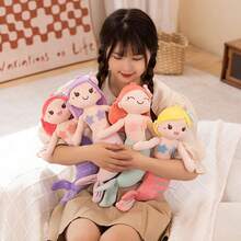 1個可愛美人魚絨毛娃娃，表情可愛，可愛美人魚小雕像桌面裝飾品，家居裝飾，拍照道具，送給朋友和閨蜜的禮物，節日禮物，生日禮物，聖誕節和萬聖節禮物 - 彩色 - 查看 9