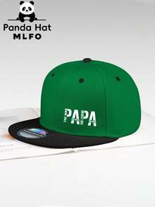 MLFO 時尚新款Papa印花平簷嘻哈帽，透氣可調節老爹帽，適合休閒日常運動戶外釣魚露營，父親節禮物生日禮物 - papa - 查看 12
