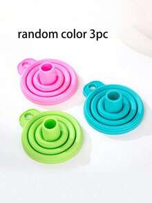 3pcs/Set Funnel, Mini Funnel, Silicone Folding Funnel, Suitable For Water, Liquid And Oil, Kitchen Gadget Accessories, Kitchen Utensils, Apartment Essentials, College Dorm Essentials, College Freshman Essentials, Back To School Essentials, Kitchen Accessories - Multicolor - View 9