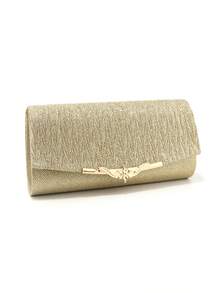 Gold Women's Evening Clutch Bag Envelope Design Party Wedding Girls Handbag With Chain Strap Shoulder Handheld Bag Velvet Fashion Wallet - Gold - View 4