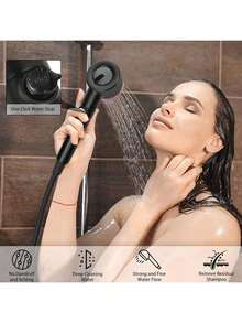 Filtered Shower Head Set - Multiple Spray Modes, Includes 2 Replacement Filter Cartridges, Drill-Free Wall Mount Installation And Flexible Hose, Water-Saving Handheld Shower Head Kit - Shower Head - View 8