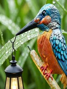 1pc Solar Hummingbird Light, Exquisite Solar Garden Decorative Light, Hanging Green Hummingbird Decorative Light. Suitable For Garden, Yard And Lawn Holiday Decoration, Perfect Gift For Family And Friends. - Bird Lantern - View 8