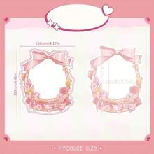 Cute Bouquet-Shaped Acrylic Badge Storage Rack, Purple Bow Design Transparent Ita Bag Accessory, Anime Brooch Display & Protective Case - A - View 3
