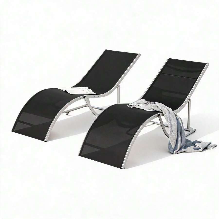 Patio Lounge Chair & Swing Chair - Black - View 1