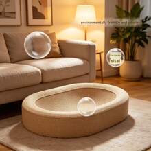 Oval Cat Scratching Board Cat Bed With Scratching Rope, Indoor Cat Supplies, Cat Resting Mat - one-size - View 3