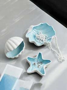 1pc Multifunctional Starfish Shaped Ceramic Desktop Decor, Can Be Used As Ashtray, Perfect For Living Room Or Bedroom Tabletop Decoration - View 4