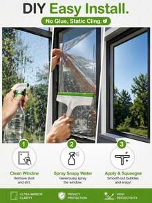 One-Way Mirror Window Film, Privacy Anti-Peeping, Day & Night Shade, Reflective Heat Insulation, UV Protection, Suitable For Home, Office, Bathroom, Glass Doors - 1PC - View 4