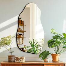 1pc Asymmetrical Frameless Wall Mirror, Wall Decor Mirror Sticker, Bedroom Home Decor, Living Room Room Decoration, Abstract Wavy Acrylic Decorative Mirror, Suitable For Bathroom Bedroom Living Room, Minimalist Home Decor - 2mm - View 6