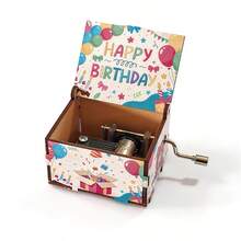 1pc Birthday Gift Hand Crank Music Box, Romantic Cute Style Finished 8-Note Music Box, Hand Crank Playback, Desktop Decor For Birthday Party, Thoughtful Gift For Friends And Couples - Birthday Series - View 13