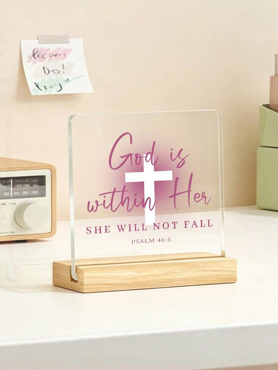 Christian Acrylic Plaque, "God Says You Are" Bible Verse Sign, Inspirational Faith Home Decor, Floral Religious Decoration With Wooden Base, Spiritual Gift For Women, Christian Desktop Ornament, Scripture Quote Keepsake