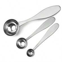 Stainless Steel Multi-Function Measuring Spoon Set, Includes Coffee Scoop, Powder Scoop, Spice Clamp - Teaspoon - View 1