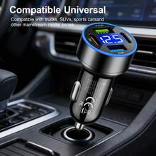 USB C 快充車充，4 埠 30W 金屬車用手機充電器附電壓表，2 個 USB-C 與 2 個 USB-A 12V-24V 點菸器 USB 充電適配器，相容 iPhone 17 16 15 Pro Max、Galaxy S26 S25 - 均碼 - 查看 7