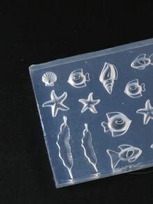 3D海洋美甲矽膠模具－迷你海洋生物模具，適用於DIY美甲飾品，海星、貝殼、魚、海藻樹脂鑄造美甲模版，適合UV樹脂、聚合物黏土美甲裝飾 - 無色 - 查看 8
