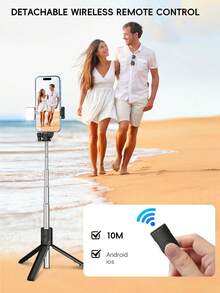 Foldable Mini Selfie Stick Tripod With Detachable Fill Light, Wireless Bluetooth Remote, 360° Adjustable Phone Holder, Portable Lightweight, Suitable For Travel, Vlog, Live Streaming, Selfie - Multicolor - View 5