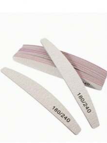 10/5/1pc Crescent-Shaped Professional Nail File 100/180 Grit Double-Sided Grey Nail Tool, Suitable For Acrylic Nails And Nail Extensions, Reusable Nail Polishing Block, Suitable For Salon And Home DIY Nail Care - Multicolor - View 7