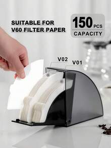 1pc Coffee Filter Paper Storage Box, Coffee Filter Paper Container With Dust-Proof Flip Lid, Suitable For Coffee Shop/Home/Office Filter Paper Dispenser, Can Hold 150 Cone-Shaped Coffee Filters - Multicolor - View 6