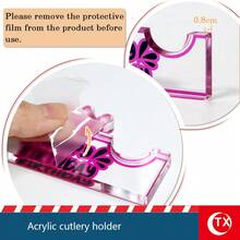 TX Tempat Sendok Garpu Akrilik Tebal 8mm, Rak Pajangan Pisau, Garpu, dan Sendok Bentuk Gelombang Modern, Dekorasi Pajangan Meja Makan, Alas Kokoh, Cocok untuk Dekorasi Rumah, Restoran, Pesta Ulang Tahun, dan Hari Nasional. - View 10