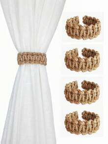 1/2/4pcs Curtain Tie Backs, Woven Curtain Ropes, Curtain Clips, Suitable For Bedroom, Living Room Home Decor - Multicolor - View 1