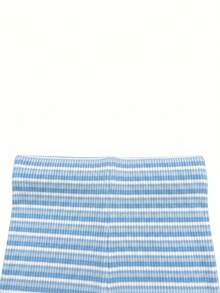 2pcs/Set Striped Dopamine Print Vacation Outfit, Camisole And Shorts, New Spring/Summer - Blue - View 8