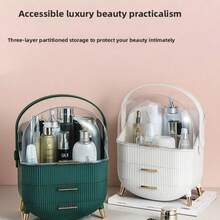 Dust-Proof Cosmetic Storage Box, High-End Transparent Acrylic Desktop Vanity Skincare Organizer - Multicolor - View 10