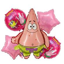SpongeBob SquarePants Birthday Balloon Set, Anime Theme Character & Star Foil Balloons, Anime Birthday Party Supplies - Cartoon Balloons - View 3