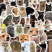 100pcs Cat Expression Stickers And Creative Cat Stickers, Suitable For Suitcase, Laptop, Guitar, Water Bottle Decoration, Asymmetrical Shaped Self-Adhesive Paper Stickers School Supplies - Multicolor - View 6