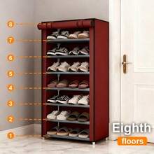 Red Dust-Proof Shoe Rack, Multi-Layer Minimalist Freestanding Shoe Storage Rack, Easy Assembly Space-Saving Storage Shelf, Suitable For Dorms And Homes, 6/8/10 Layers Optional (Can Hold 15-27 Pairs Of Shoes) - Red - View 11
