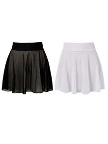 2 Paquetes de Cubre-Traje de Baño con Volantes para Playa de Verano - Blanco y Negro - Ver 1