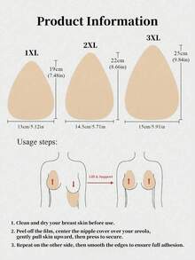 4Pcs Plus Size Lift Silicone Pasties For Large Bust, Anti-Slip Waterproof Bra Pads For Backless Camis - Multicolor - View 10