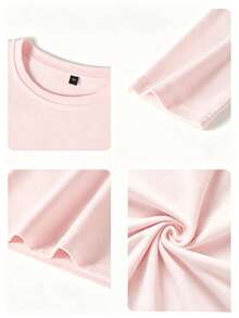Tropical Sea Turtle Hibiscus Floral Print Girls Long Sleeve Tee, Casual Back Graphic Top - Pink - View 5