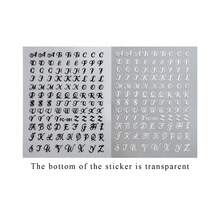Pegatinas de uñas autoadhesivas multicolor estilo gótico con letras cursivas, calcomanías de alfabeto de caligrafía fina, perfectas para arte de uñas grunge, punk, Y2K y vanguardista, fáciles de aplicar para manicura DIY en casa y salón profesional - Multicolor - Ver 15