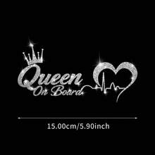 1個 CROWN QUEEN 汽車貼紙 仿鑽閃亮時尚 防水乙烯基貼花 適用於汽車、筆電、水杯、窗戶 - B銀色 - 查看 7