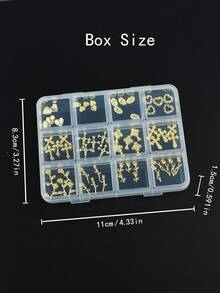 This 60-Piece Nail Art Accessory Box Features A Mix Of Designs Including Hearts, Roses, And Crosses, Specially Designed For Girls And Women. It Allows You To Easily Create Unique DIY Nail Art Looks And Is A Must-Have For Nail Art Enthusiasts. Nail Charms - Gold - View 3