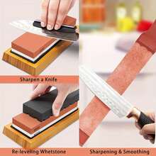 1/4/6pcs, Precision Professional Sharpening Stone Set, High-Quality Durable Household Sharpening Stone Set, Double-Sided Premium Sharpening Stone Set - Non-Slip Bamboo Base, Equipped With Angle Positioning System, No Electricity Required, Suitable For Home And Kitchen Use, Sharpening All Cutting Knives, Daggers, Utility Knives, Durable Household Knife Sharpening Tool Set, Precision Professional Sharpening Stone Set For Men, Portable Industrial Sharpening Tool Set, Premium Sharpening Stone Set, Perfect Father's Day Gift. - Multiple Styles - View 8